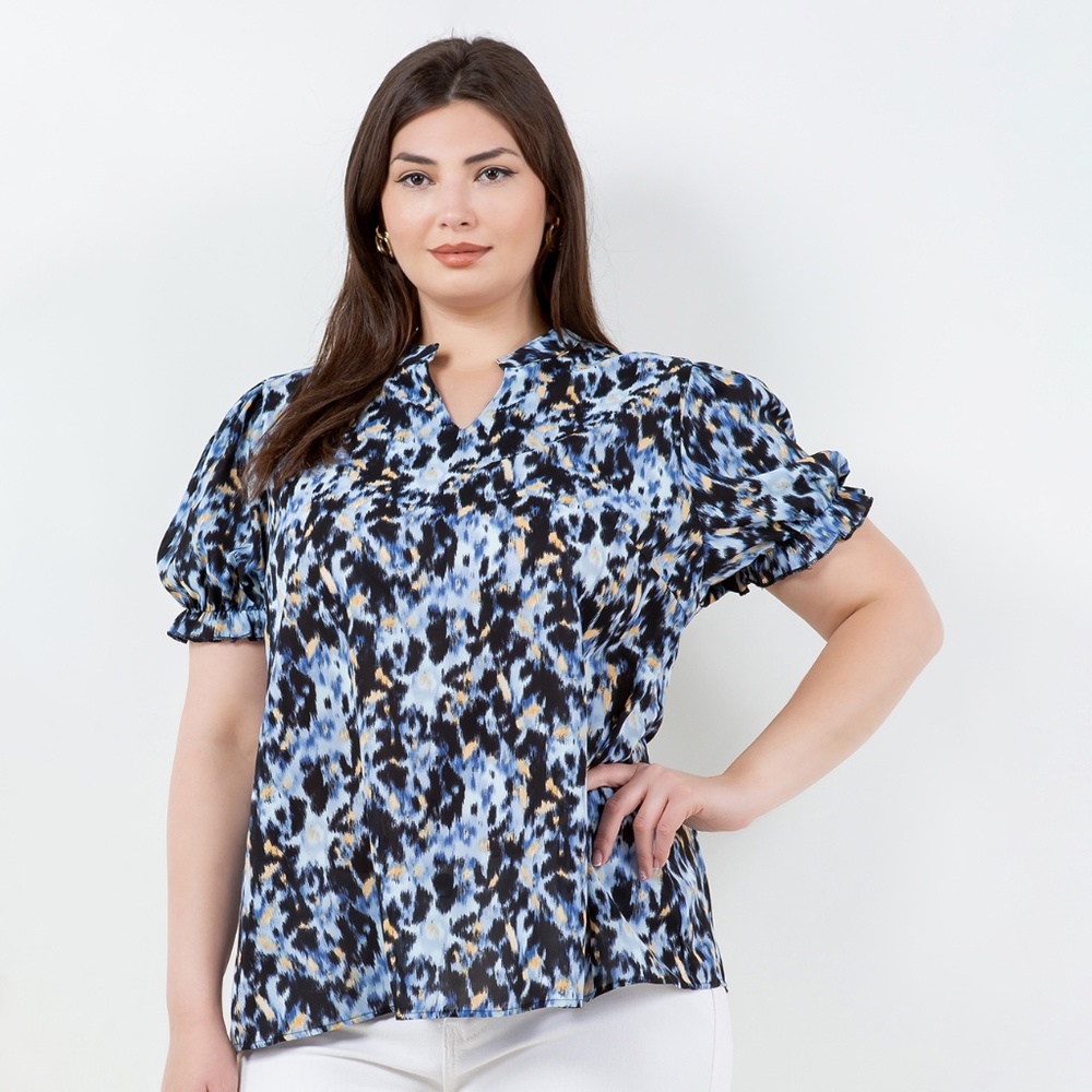 B-110-2，Print top，Plus Size ，Curve Size，Brand new